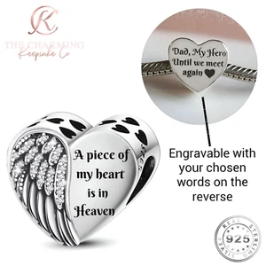 Dije Angel Wings Genuino Plata Esterlina 925 Grabado/Personalizado Tus Palabras - Imagen 1 de 5