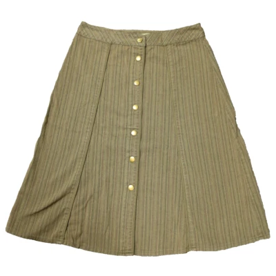 Falda Territory Ahead a Presión Frontal Hasta la Rodilla Algodón Pesado Sarga Rayas Marrón 10 Foto 1 de 4