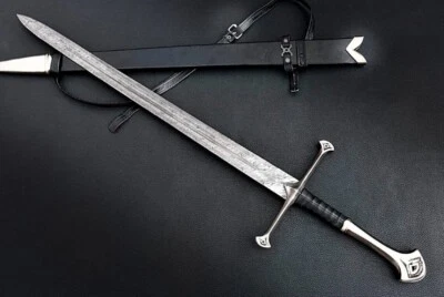 Damasco LOTR Anduril Narsil Aragón Caballero Medieval Guerrero Espada Vikinga Foto 1 de 4