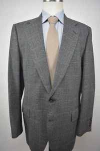 1976-1994 Racquet Club Dark Gray Check Wool Two Button Two Piece Suit Size: 44R - Picture 1 of 12