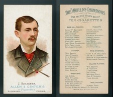 1888 N28 Allen & Ginter World's Champions "J. Schaeper" EX/NM *AA-3579*