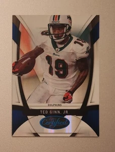 2009 CERTIFIED MIRROR BLUE MIAMI DOLPHINS FOOTBALL CARD #68 TED GINN, JR #/100 - Picture 1 of 1
