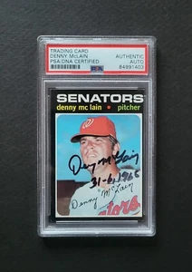 Denny McLain signed Washington Senators 1971 Topps High Number Psa Authenticated - Picture 1 of 2