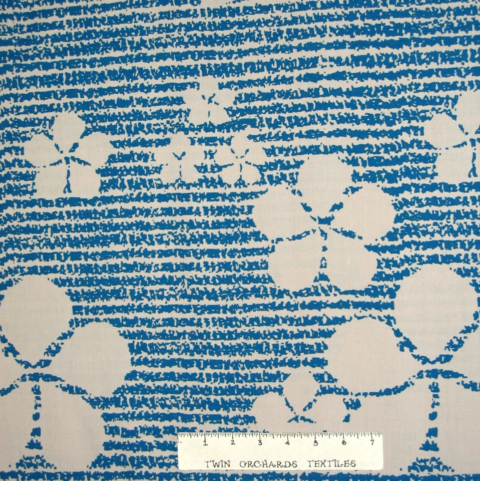 Tela Náutica - Beige y Azul Flor Tropical Silueta - Hoffman YARD Foto 1 de 1