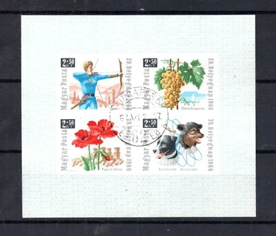 Hungría 1966 Hoja Impervada Día del Sello (Michel Bloque 55 B) Usado Foto 1 de 2