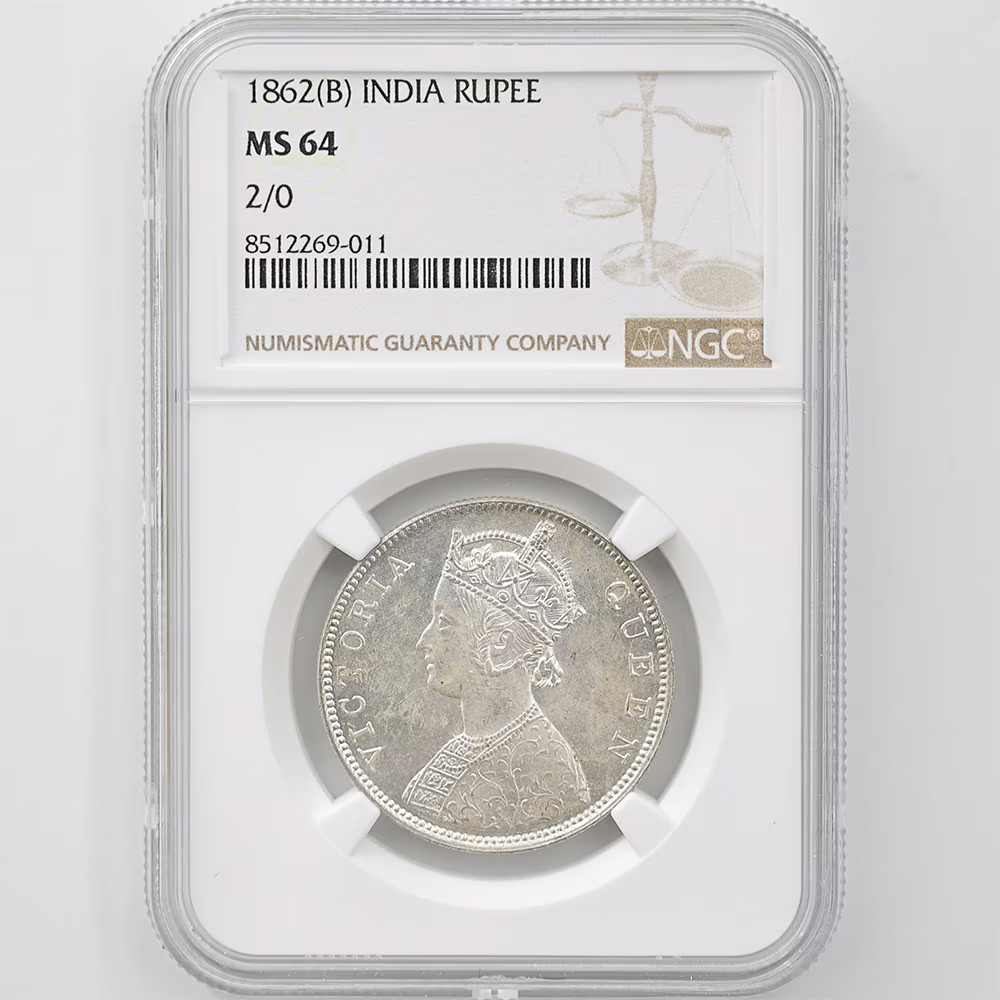 MS64 英領インド ルピー 銀貨 1862B PCGS india rupee Silver MS 64 Graded British Indian Coins for sale | eBay