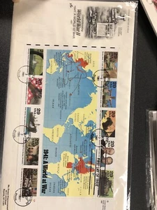 US 2559 WWII : A World At War FDC 1941 Half Sheet Of 10 Stamps Artcraft Cover - Picture 1 of 4