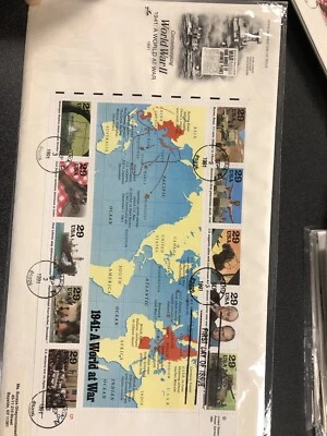 US 2559 WWII : A World At War FDC 1941 Half Sheet Of 10 Stamps Artcraft Cover - Image 1 of 4