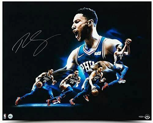 BEN SIMMONS Autographed Signed Philadelphia 76ers 30 x 24 DRIVE Photo UDA - Image 1 of 1