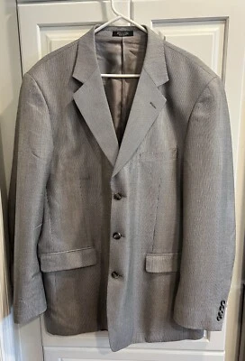 * Stafford Men's Gray Blazer Jacket Coat Silk & Wool Blend 3 Button Size 46L - Image 1 of 4