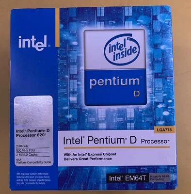 BRAND NEW Intel Pentium D 820 CPU Processor 2.8 GHz 800 MHz - Image 1 of 4