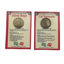 1989 Carl Yastrzemski & Johnny Bench Hillshire Farms Kahn's Commemorative Coins