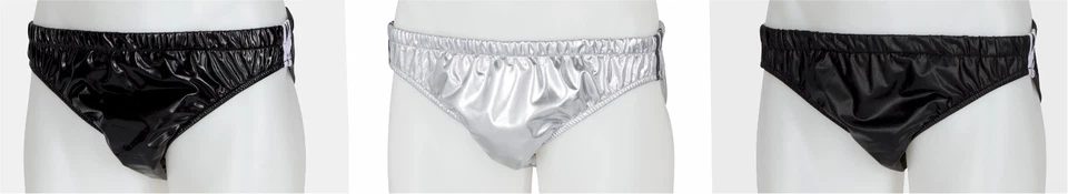 Pantalones Cortos Bruno Brillante PVC Vinilo Cuero PU Plástico 3 Rayas NUEVO Foto 1 de 1