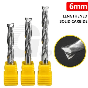 Ø 6mm Solid Carbide Two Flute Spiral Router Bit End Mill CNC Cutter for MDF Wood - Picture 1 of 24
