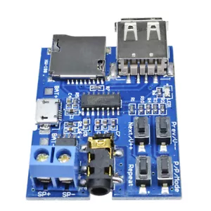 MP3 Decoder Platine MicroUSB Port TF U Disk MP3 Verstärker Audio Player Modul - Bild 1 von 10