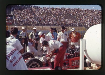 Mario Andretti #1 - 1970 Inaugural USAC California 500 @ OMS - Vtg Race Slide - Image 1 of 3