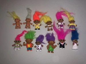 Lot of 12 Vintage Ace Novelty MINI Treasure Trolls 1.5” w/ Belly Stones 1990’s - Picture 1 of 1