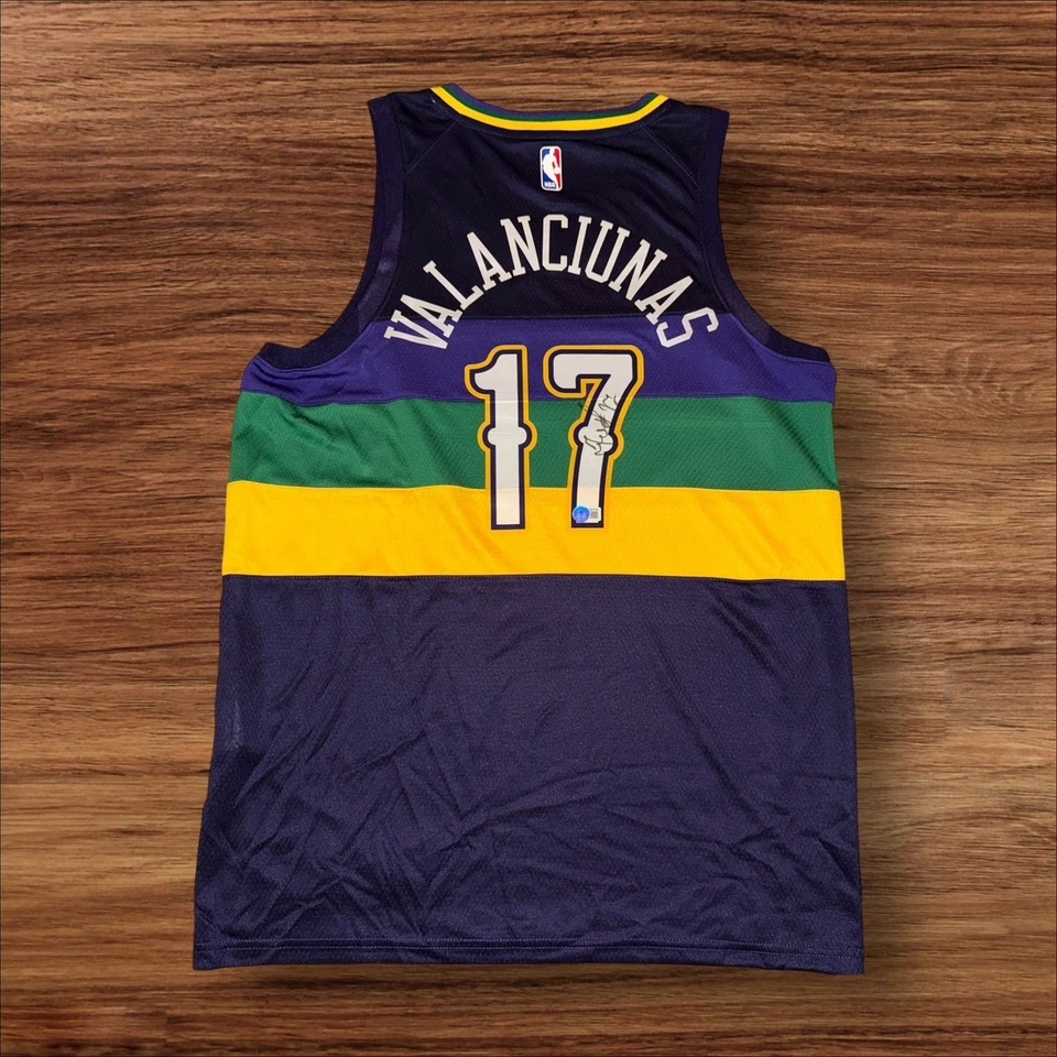 JONAS VALANCIUNAS NEW ORLEANS PELICANS SIGNED / AUTOGRAPHED JERSEY BECKETT COA - Image 1 of 4