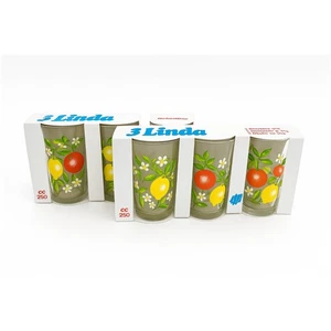 Two Sets (6) Italian Fruit Pattern Glass Tumblers 250 cc • Made in Italy Linda - Picture 1 of 10