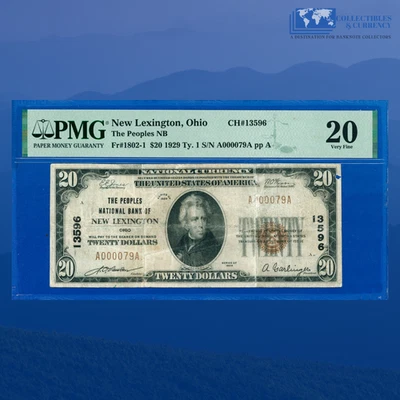1929 $20 Peoples National Bank Of LEXINGTON, OH, Charter #13596, PMG 20 - Image 1 of 3