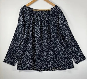 Blusa túnica de seda Pip Squeak Chapeau azul marino floral de gran tamaño boho artesanal grande - Imagen 1 de 14