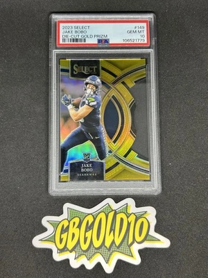 2023 Select Football Jake Bobo Rookie Gold /10 PSA 10 - Image 1 of 2