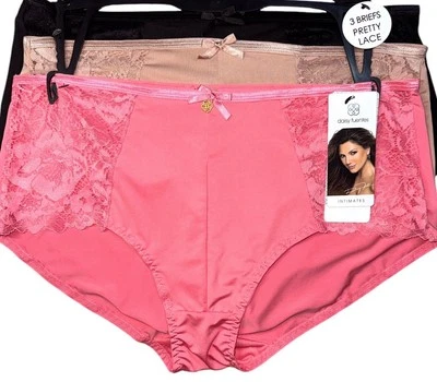 DAISY FUENTES Women’s 3-Pair Brief Hipster Underwear Panties Lace Nylon Size 3X - Image 1 of 4