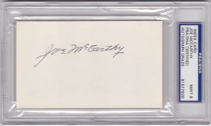 Joe McCarthy New York Yankees Index Card PSA DNA Auto 8 HOF 7t World Series Chmp - Picture 1 of 1