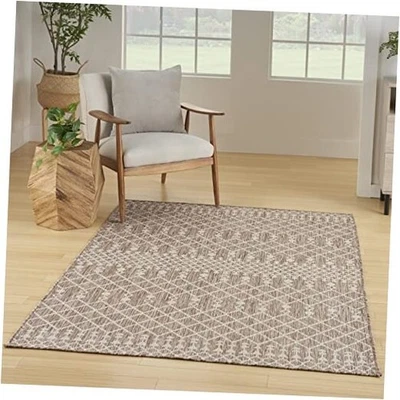  Home Positano Indoor/Outdoor Beige 4' x 6' Area Rug, Easy Cleaning, Non  - Image 1 of 4