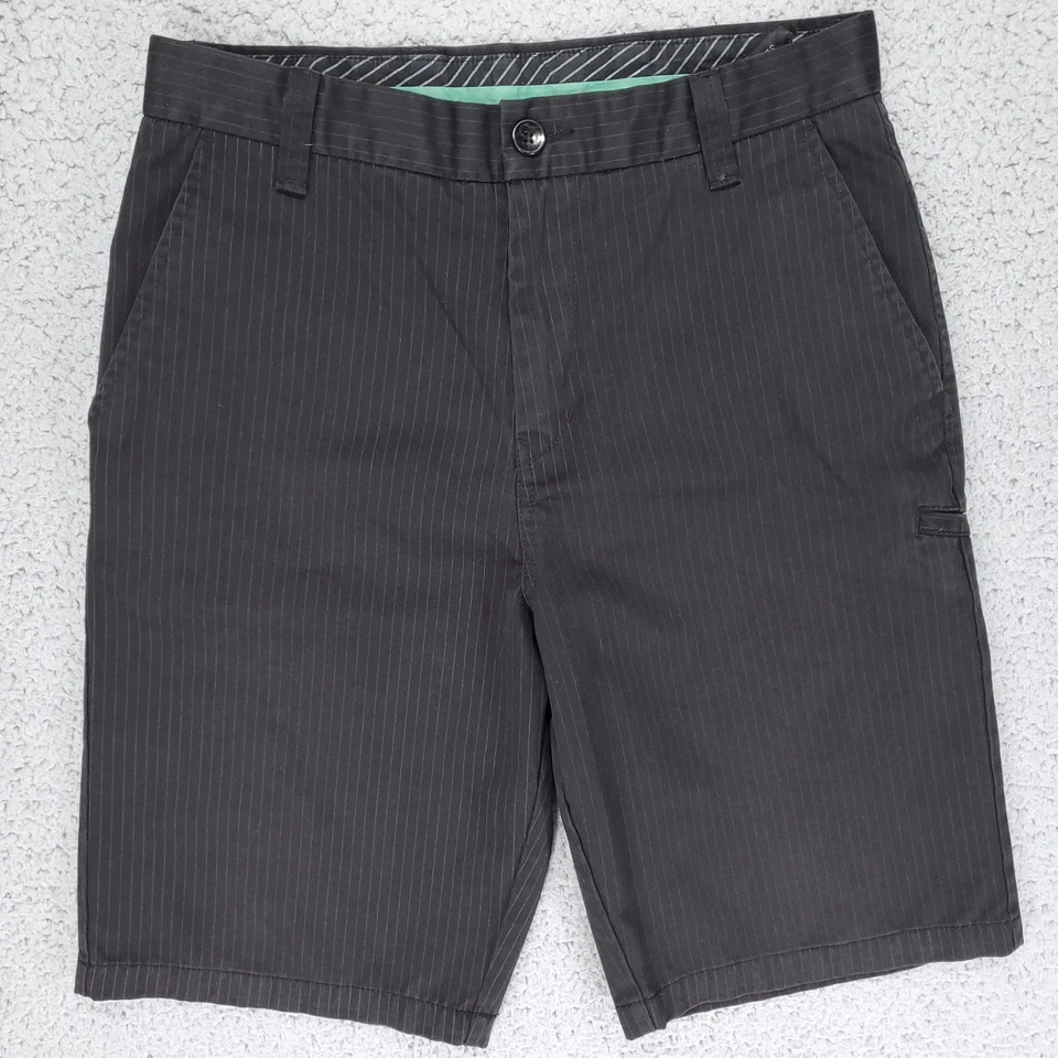 FOX Chino 短裤男式 30x10 黑色细条纹 Mtb 摩托车赛车休闲寒意 — 第 1/4 张图片