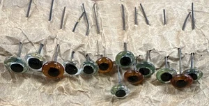 13 Vintage antique 1/2” glass eyes for decoys*bear*taxidermy*dolls*felting - Picture 1 of 3