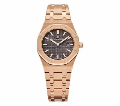 Audemars Piguet Royal Oak 33 mm oro rosa esfera marrón cuarzo - 67650OR.OO.1261 Foto 1 de 4