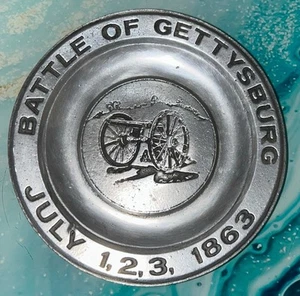 The Battle Of Gettysburg First Edition 1974 6” Pewter Plate Dish York Pa - Picture 1 of 2