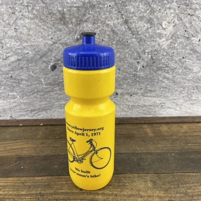 Yellow Jersey Cycling Water Bottle Blue Cap 75g Vintage Style Bike Accessory - Image 1 of 4