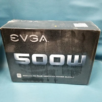 Nueva fuente de alimentación sellada EVGA 500 vatios 80 Plus modelo 100-W1-0500-KR Foto 1 de 4