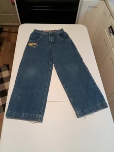 Vtg JNCO Jeans Boys Size 12 (25x25) Or Women Flamehead Logo Distressed Baggy 90s - Picture 1 of 11