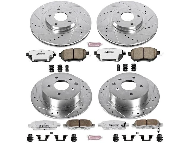 Kit de pastillas de freno y rotor delanteras y traseras para Nissan Máxima 2005 2004-2006 ZN228QB Foto 1 de 1