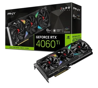 PNY GeForce RTX™ 4060 Ti 8GB XLR8 Gaming Verto™ RGB Triple Fan Graphics Card... - Image 1 of 4