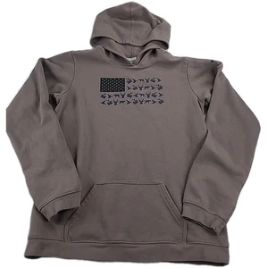Boys Columbia PHG Hoodie Sweatshirt USA Flag Hunting Brown Blue sz XL (18/20) - Picture 1 of 18