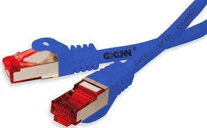 10x GoConn Patchkabel Cat6 25cm blau Rastnasenschutz S/FTP PiMF 250MHz 2xgeschir - Photo 1/2