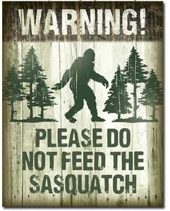 Letrero de hojalata de metal Don't Feed Sasquatch Bigfoot hogar bar garaje decoración de pared #2096 - Imagen 1 de 1