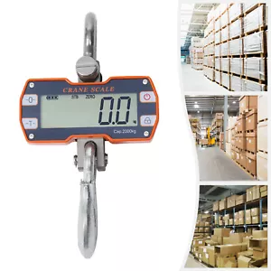 2 Tonnen Digitale Hängewaage mit Fernbedienung Schwerlast Industriekran Waage Orange - Bild 1 von 14