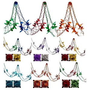 Weihnachtsfolie Girlande Deko Feier Decke hängen rot,gold, silber - Bild 1 von 21