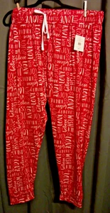 New Size 3x French Affair red & white sweet words pajama bottom - Picture 1 of 3