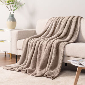 Super Soft Blanket Lightweight Sherpa Fleece Warm Fluffy Throws Couch Sofa Bed