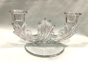  Kunst GLAS KLAR KRISTALL BAROCK Doppel Kerzenständer Kerzenständer 2 Deko - Bild 1 von 1