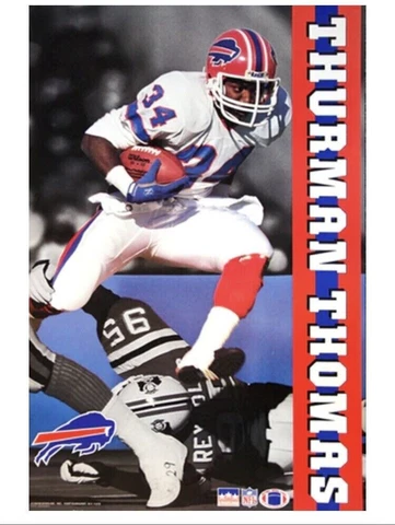 1991 STARLINE BUFFALO BILLS THURMAN THOMAS POSTER NEW 22x34 FREE SHIPPING Cover