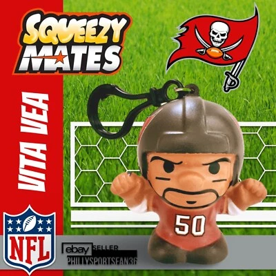 NFL Squeezymates Tampa Bay Buccaneers Vita Vea #50 - 2.5" Foam Keychain Series 6 - Image 1 of 2