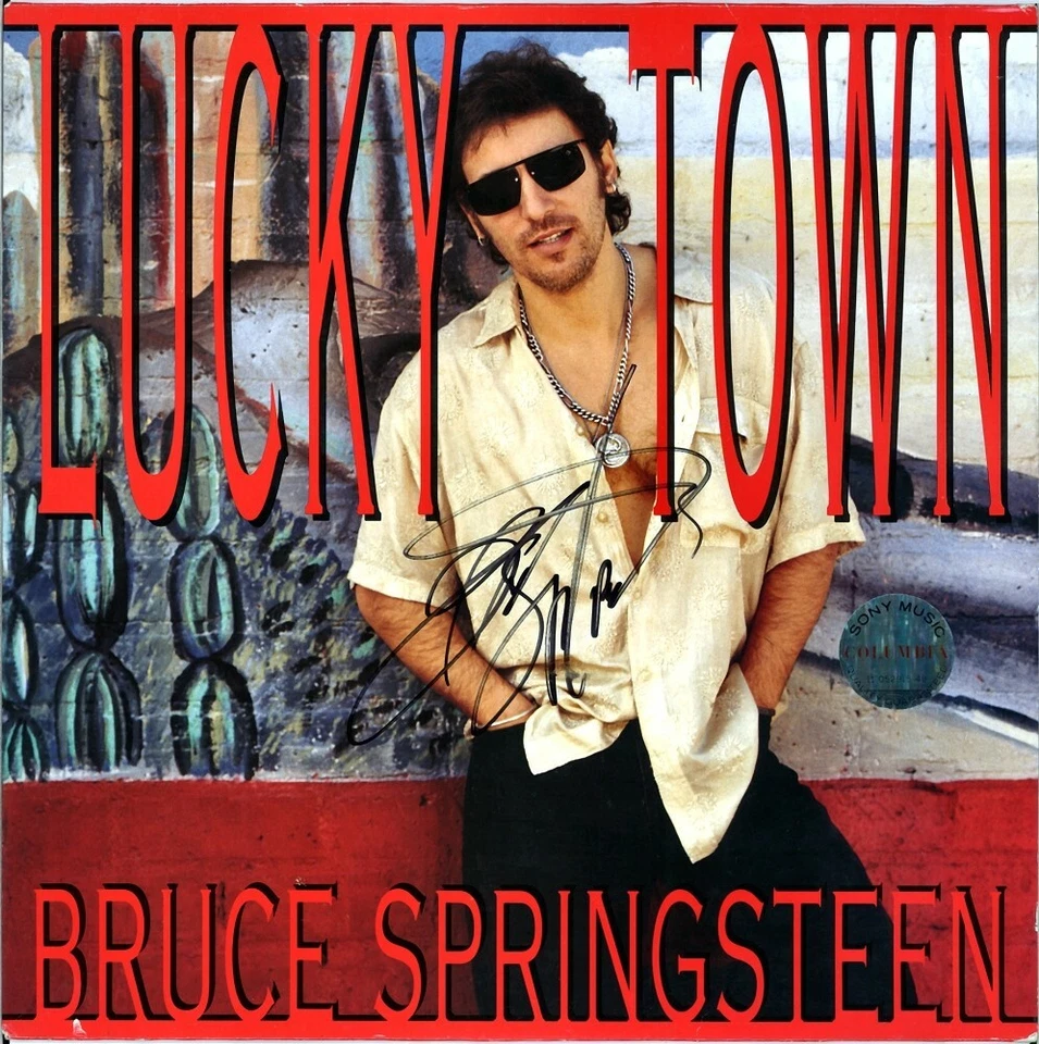 BRUCE SPRINGSTEEN Lucky Town, VINYL LP - Born in the USA to Run Autograph SIGNED - Image 1 of 1