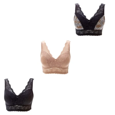 Rhonda Shear 3 Pack Pin-Up Lace Bra Set 453710-567051-J - Image 1 of 4
